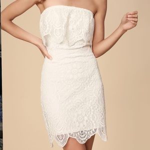 NWT - Strapless White Lace Dress